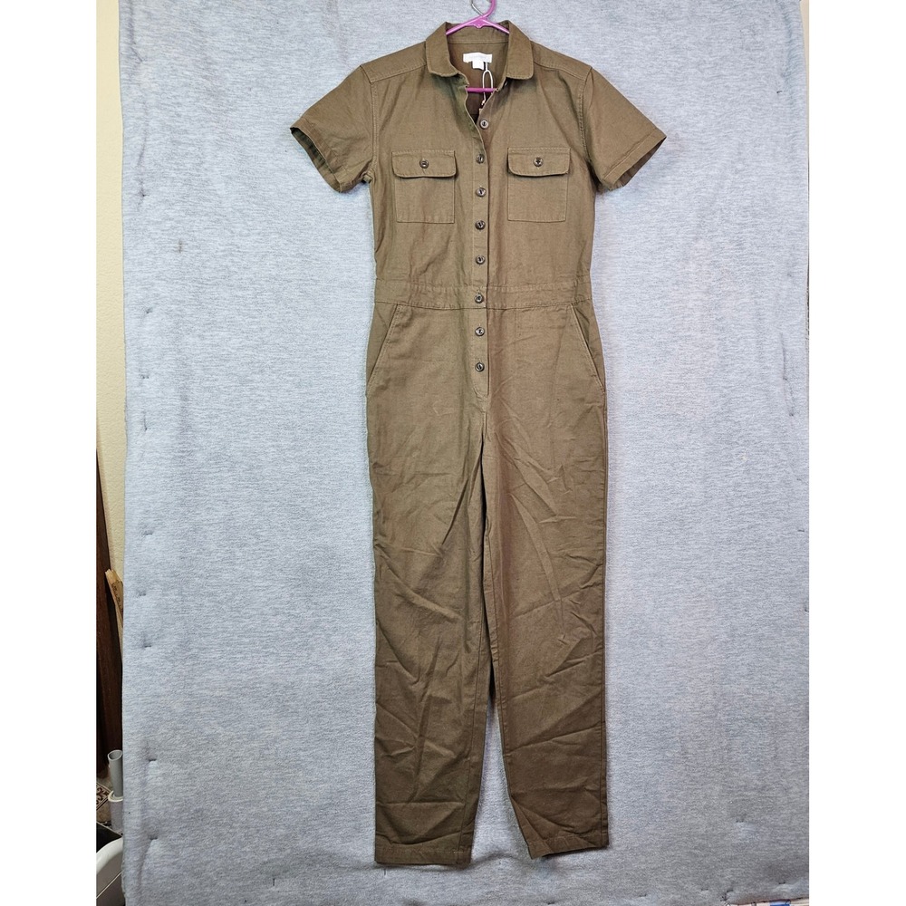 Outerknown Women S.E.A Suit Olive Short Sleeve Utility Jumpsuit Size XS NWT